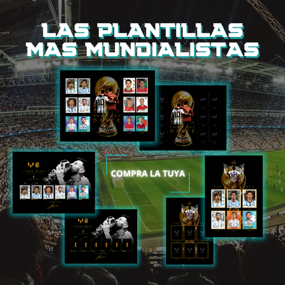 Plantillas con estampas mundialistas de los GOATS